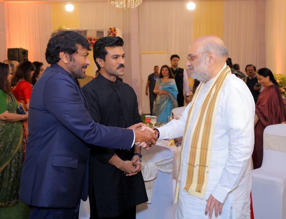 My thanks to all who made me Padma Vibhushan - Megastar Chiranjeevi 4 MegaStar Chiranjeevi Global Star RamCharan Amit Shah