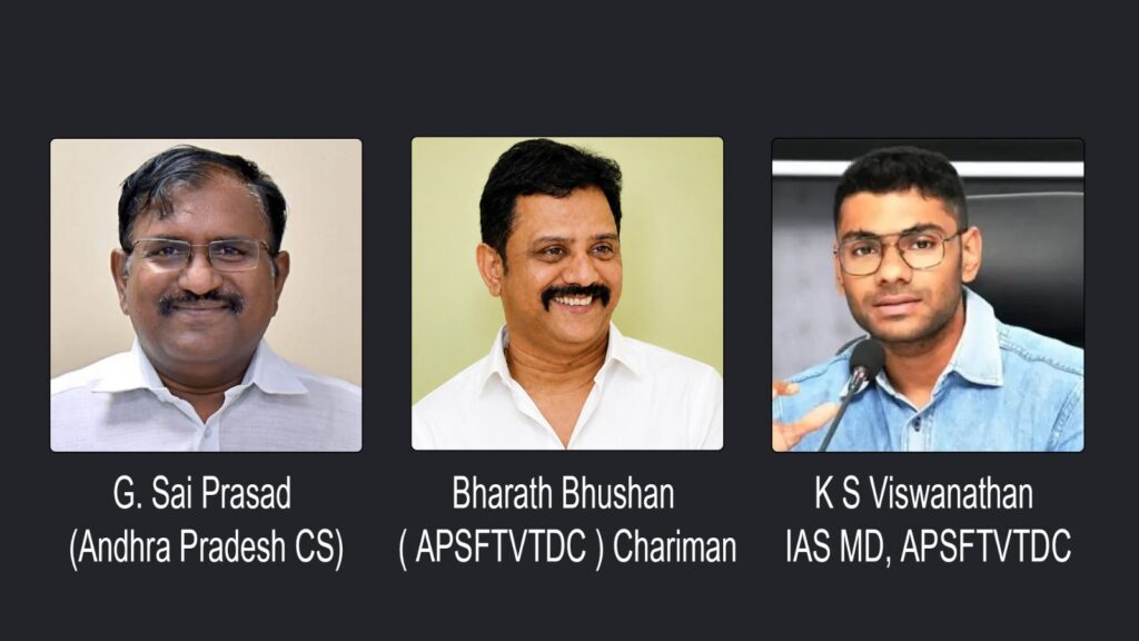 APSFTVTDC Chairman Bharath Bhushan, APFDC MD Viswanathan Hold High-Level Meeting with AP Chief Secretary Sai Prasad to Boost Andhra Pradesh’s Film Industry 1 AP FDC
